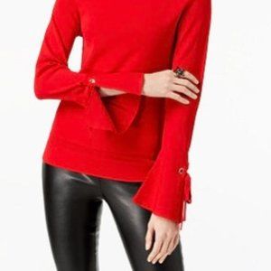 I.N.C.International Concepts Pull Over Orange Long Bell Sleeves Sweater Sz M #01